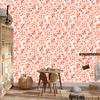 Peach and Coral Flowers Wallpaper for Living Room and Bedroom 50x1000