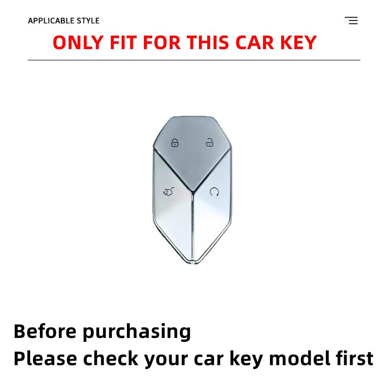 Leather Car Remote Key Cover Case Holder Shell Keyring Chain Styling Bag Protector Fob For For Denza B8 B3 B5 Accessories