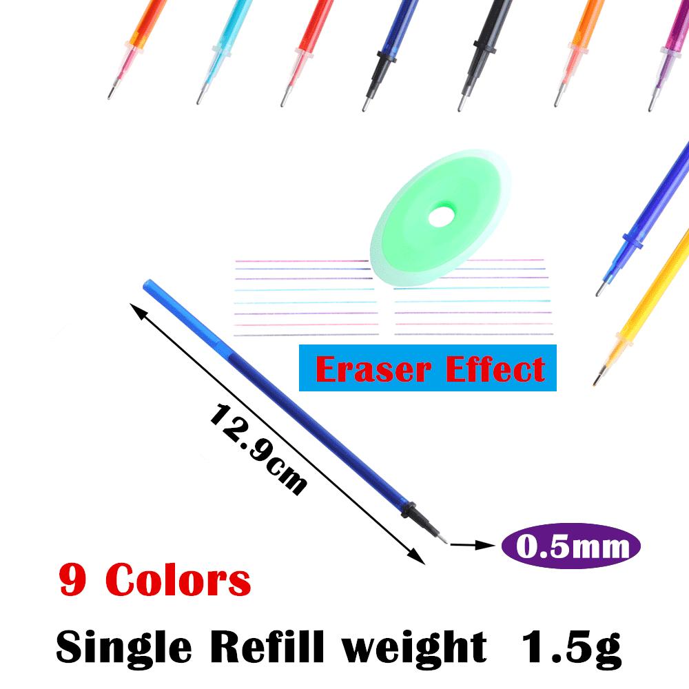 20Pcs/lot 0.5mm Erasable Pen Refill Rod Set Washable Handle Blue/Black/Red/Orange Ink Magic Gel Pen for School Office Supplies Tools