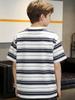 Fashionable New Round Neck T-shirt for Boys and Girls. Striped Short-sleeved Round Neck T-shirt, the Fabric Absorbs Sweat and Is Not Stuffy.