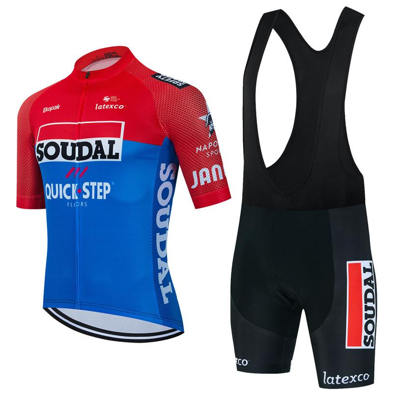 

2026 Quick Step Summer Breathable Men s Cycling Suit Mountain Bike Short Sleeve Strap Shorts Clothing M