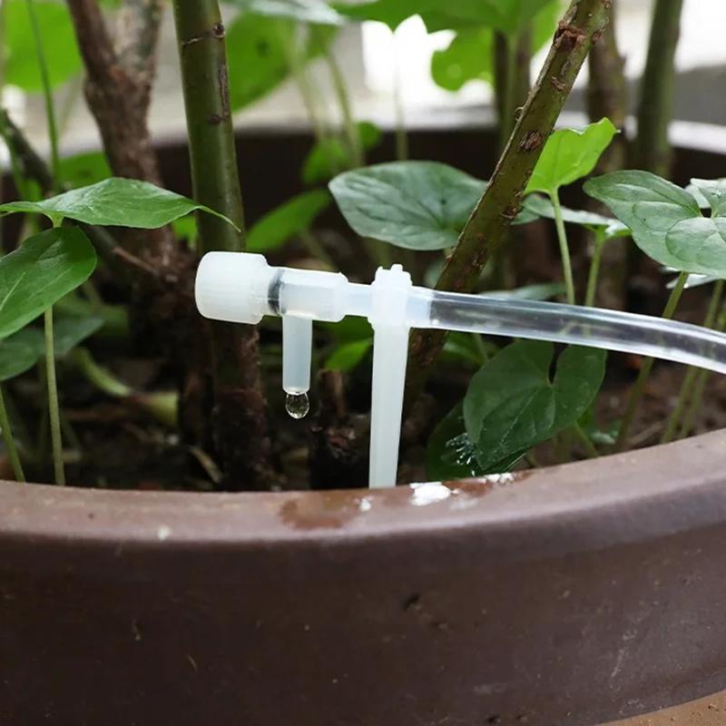Garten Tropfbewässerungsset mit Regulierventil Topfpflanzen Bewässerungsgerät 4/7mm Schlauch Bewässerung Sparen Mikro-Tropfer Gewächshaus