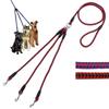Guinzaglio da passeggio per cani da compagnia a tripla coppia regolabile in nylon a 3 vie senza groviglio con impugnatura morbida imbottita Guinzaglio a 3 teste staccabile