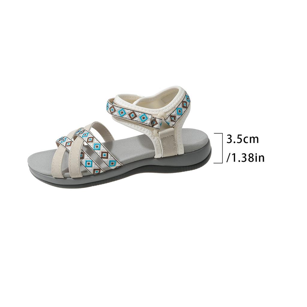 European and American Large-size Sandals 22 Summer New Wedge Heel Velcro Bohemian Beautiful Sandals