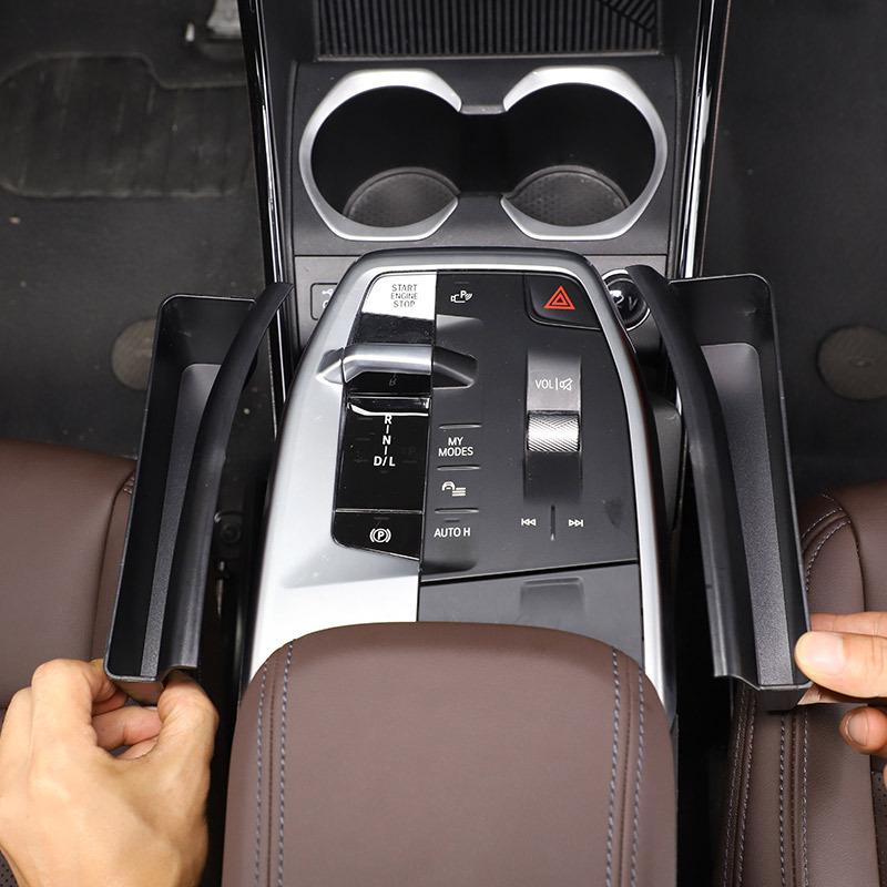 For BMW X1 U11  2024 ABS Black Center Console Side Storage Box Multi-Function Mobile Phone Tray Car Interior Accessories