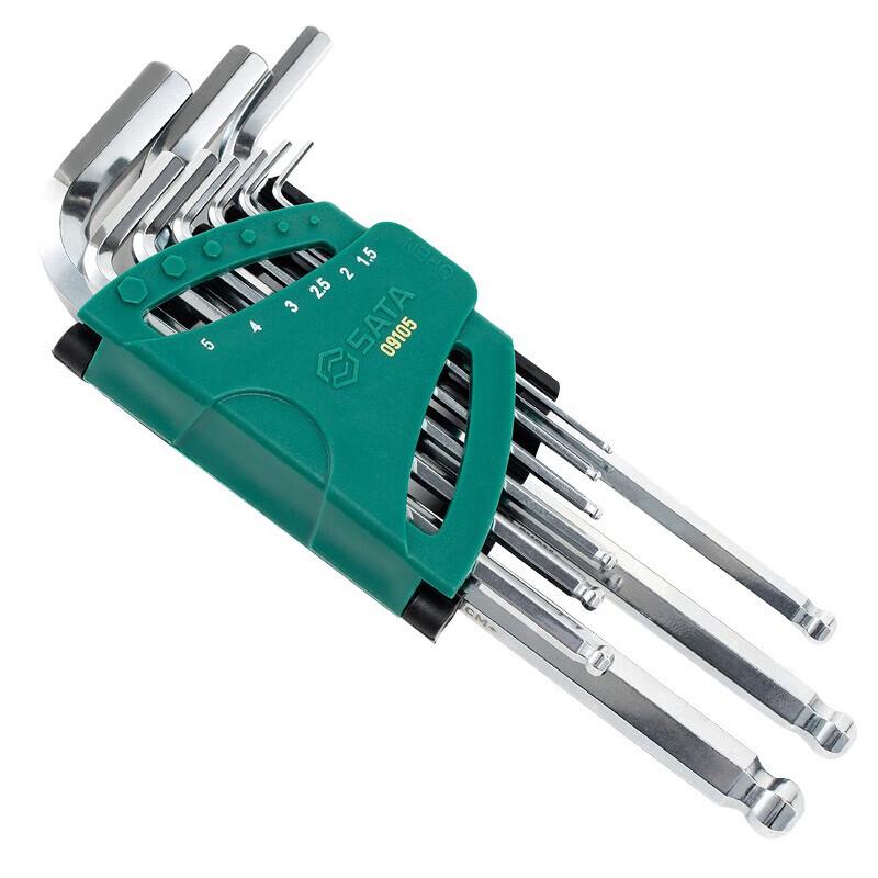 SATA 9-Piece Extended Ball-End Hex Key Set