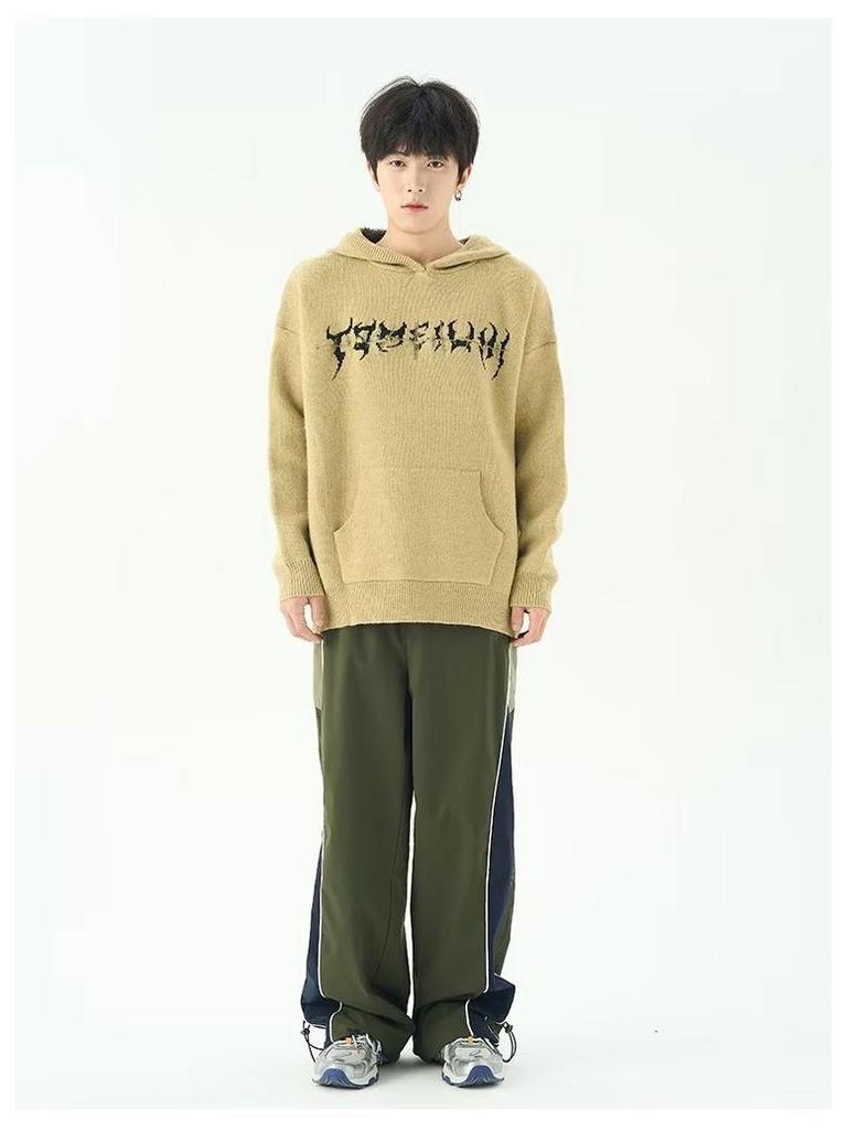 Pull à capuche style américain pour homme - Maille ample tendance pour un look urbain décontracté