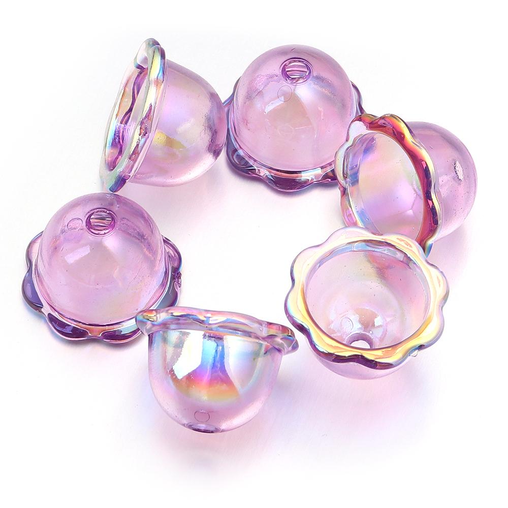 6pcs Transparent Wind Bell Beads Colorful Acrylic Petal Beads For Jewelry Making DIY Charms Pendant Phone Key Chains Accessories