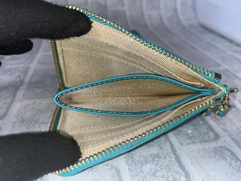 GUODI Mini Wallet with L-Shaped Zipper and Strap, Shining Crocodile Genuine Leather, HL-10101B-CRS (Turquoise Blue), Crocodile Leather Wallet, Mini