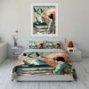 Traditional Japanese Art Decor Set Soft Comfortable Duvet Cover Bedding Set Included 1*Duvet Cover & 2*Pillowcases, Gift