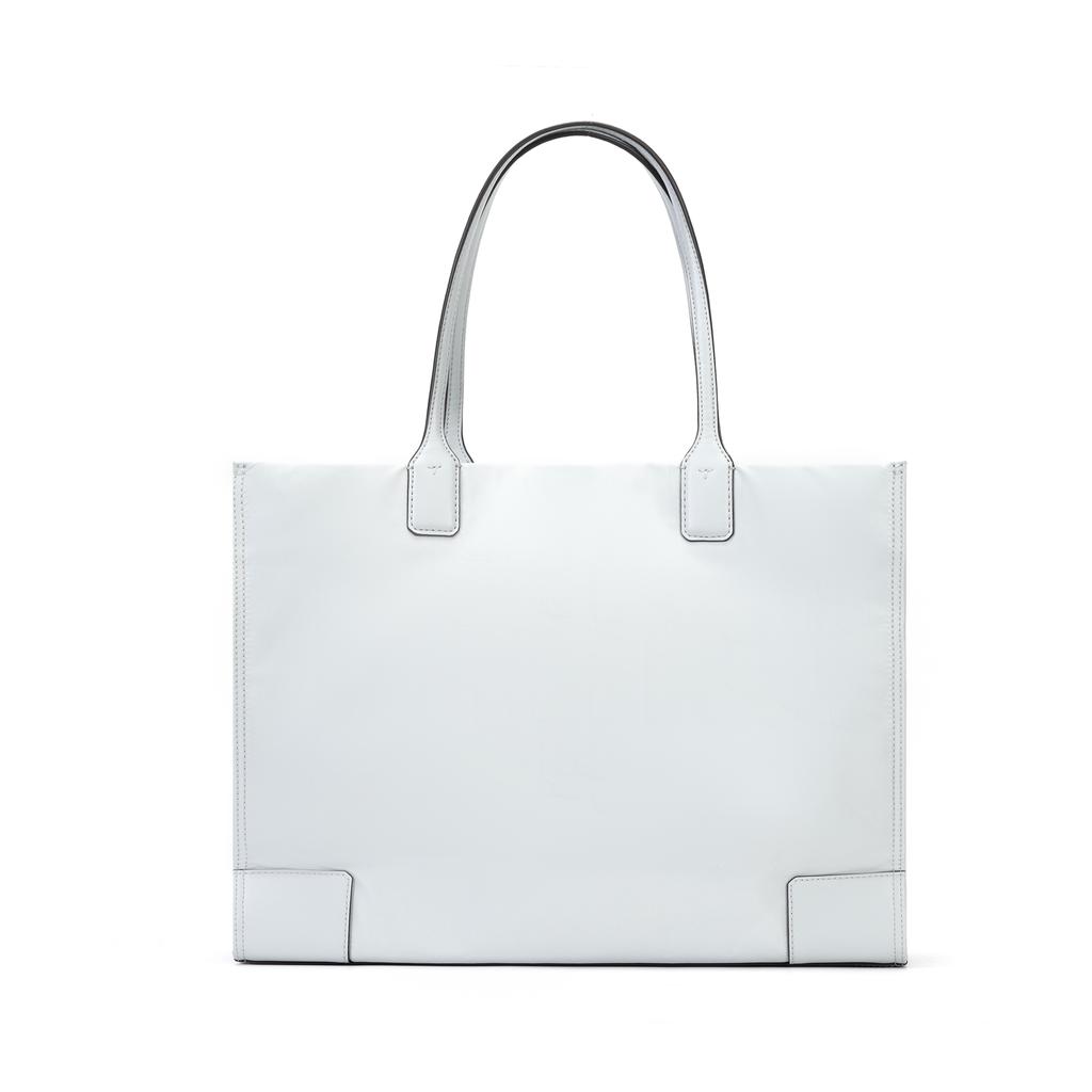 Tory Burch Ella Double T Logo Large Capacity Daily Tote Bag Women Tote Gray Blue 87116-401