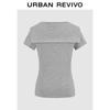 UR Women's 2025 Autumn Slim-fit Shawl-Style V-Neck Short Sleeve T-Shirt