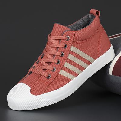 Breathable Men's High Top Canvas Boots Autumn 2024 Basic Casual Shoes Youth Trend Mid-top Designer Shoes Plush Canvas Shoes