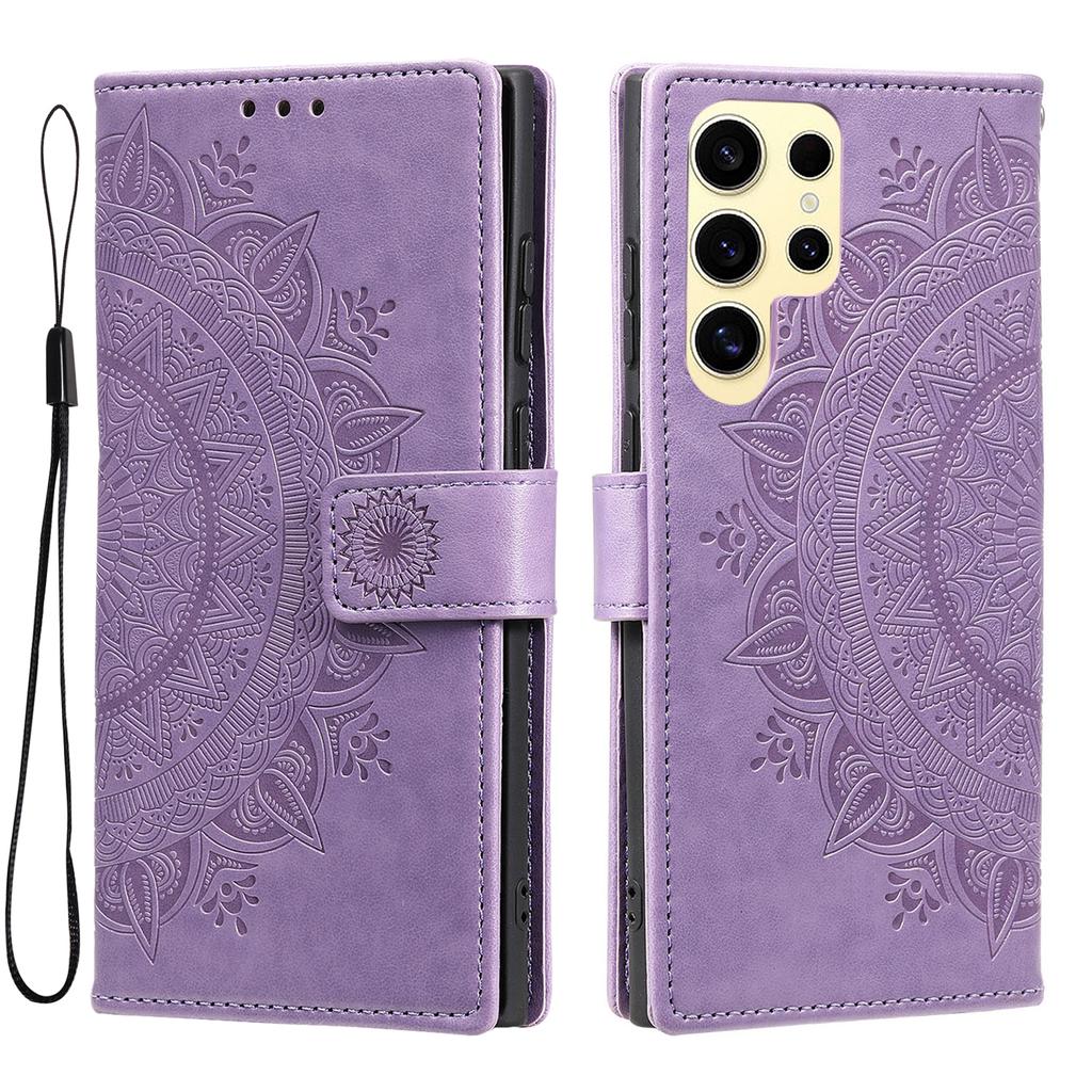 For Samsung Galaxy S25 Ultra Case Imprinted Totem PU Leather Wallet Stand Phone Cover