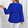 Women's Tie Tops Long Sleeve Loose Tie Plus Size Shirt