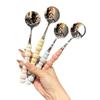 Pearl Stainless Steel Spoon with Imitation Ceramic Handle, Household Dining Spoon, High-temperature Resistant Round Spoon Spoon