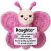 Pink Butterfly Positive Crochet Animals Doll With Card Desktop Ornament Emotional Support Handmade Knitted Cheer Up Toy