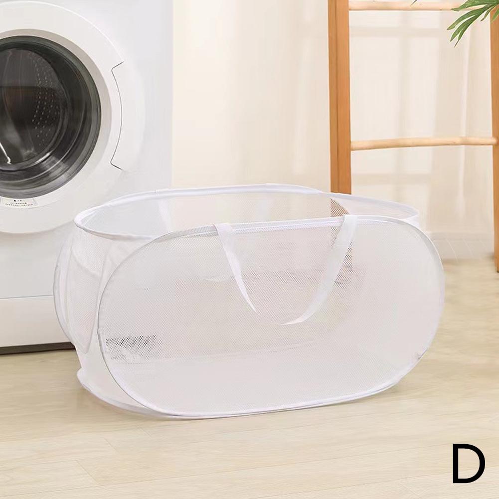 

Складная корзина для белья, органайзер для грязной одежды, сетчатый мешок для хранения одежды в ванной, бытовая настенная корзина, каркасное ведро L белый