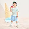 B. Duck yellow duck children's clothing striped print for boys and girls summer new casual versatile short sleeved top