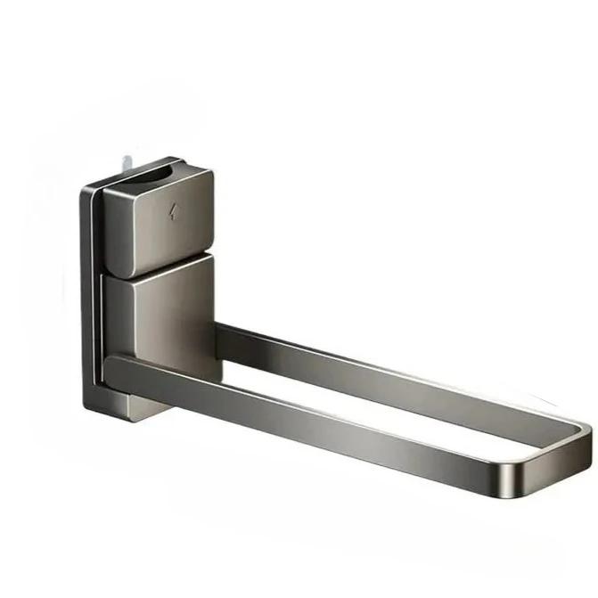 Bathroom Folding Towel Rack Household Draining Rack Multifunctional Drill-free Storage Rack for Bathroom Towel Holder