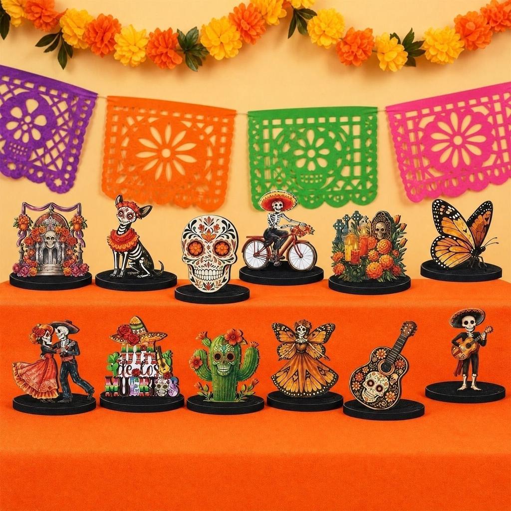 Holz tanzendes Paar Tischdekoration - Mexikanischer los Muertos