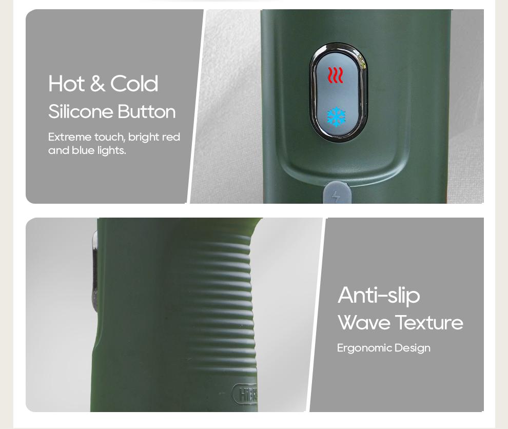 HiBREW H4B Wireless Portable 3 In 1 Espresso Coffee Maker - 15 Bar Pressure - 2200mAh Rechargeable Battery - 3 Cables Fpr Charging