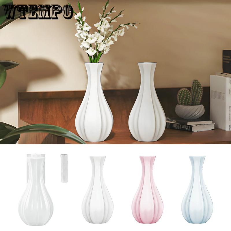 WTEMPO 1Set DIY Epoxy Resin Silicone Mold Simple Narrow-necked Vase Making Mold Home/Office Gypsum Decorations Making Mold
