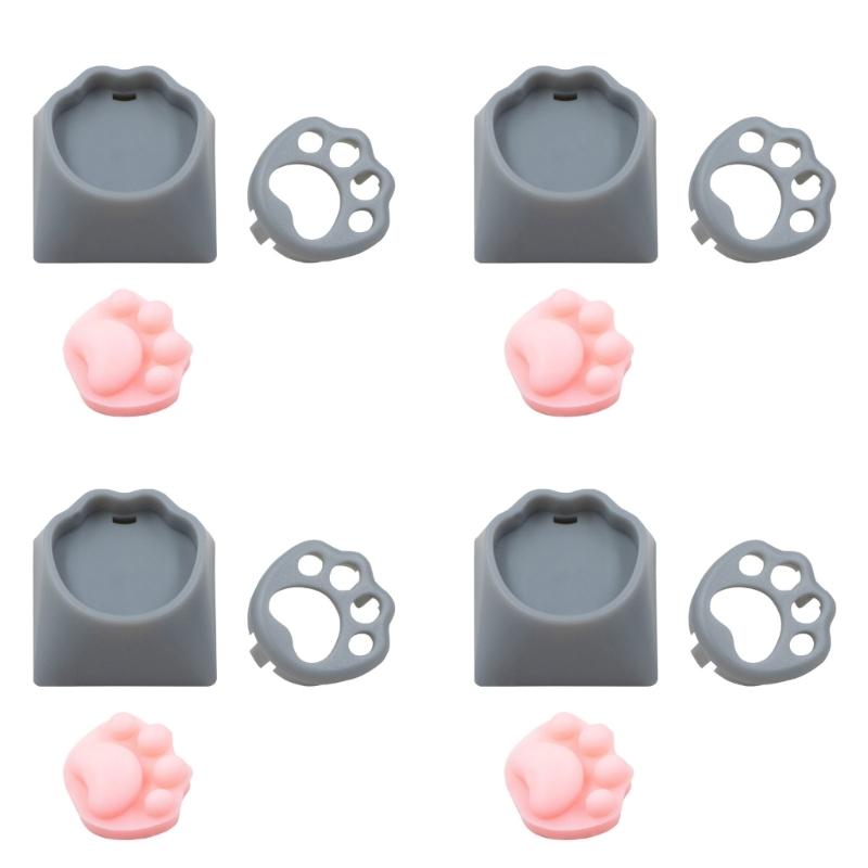 Silicone CatPaw Keycaps Quiet Typing Comfortable Soft Touch AntiSlip Caps for Gaming and Office Keyboards