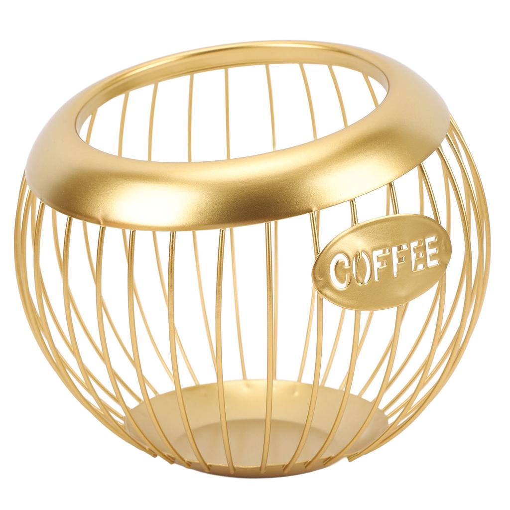 Coffee Pod Holder Wire Basket Large Capacity Iron Coffee Pods Storage Basket for Coffee Bar Counter Desktop