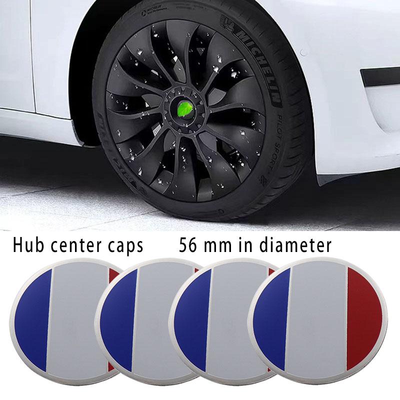 4x Car Wheel Hub Center Caps 56mm United States Germany England Italy France National Flag For Rim Cover Badge Emblem Exterior Styling Accessories