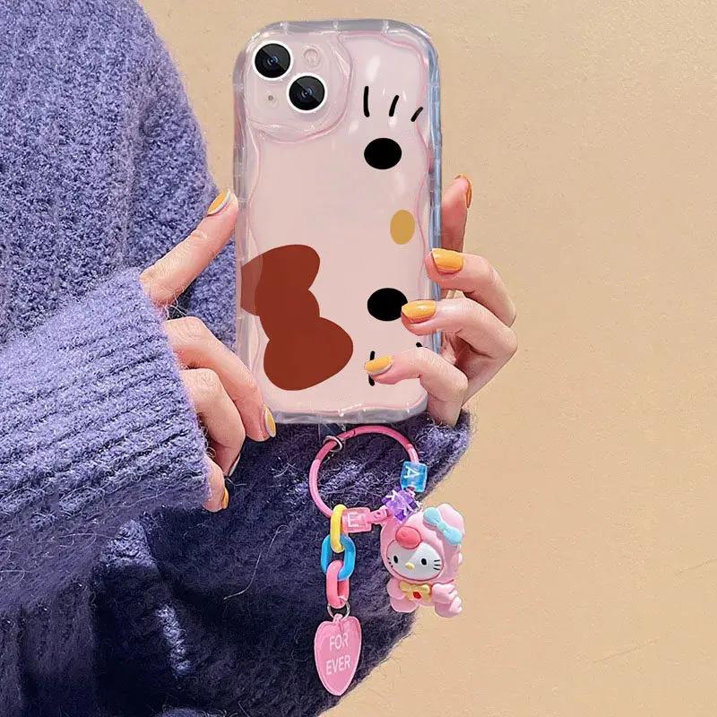 3D Bowknot Hello Kitty Phone Case For Iphone 17 Air 16 Pro Max 15 14 13 12 11 Pro Max 16e Plus12 13 mini 16+ Casing Cute Soft
