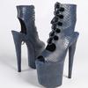 Sexy 20cm Super High Heel Platform Dance Boots for Women Cross Strap Open Toe Nightclub Shoes