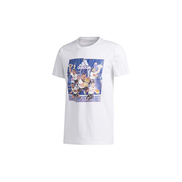 Adidas T Shirts Men's White Crew Neck Moderate Straight Fit GE1057