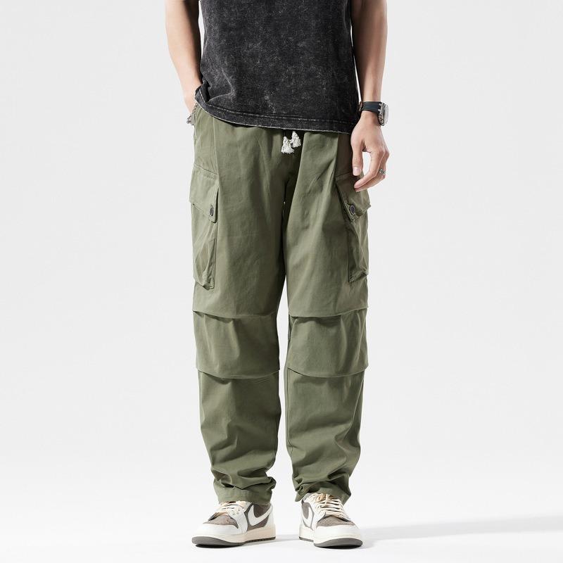 Summer Loose Wide Overalls Men's Street Straight-leg Pants Sports Outdoor Leisure Simple Solid Color
