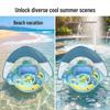Summer Pink Heart Rabbit Sunshade Kids' Swim Ring - Anti-rollover Inflatable Seat