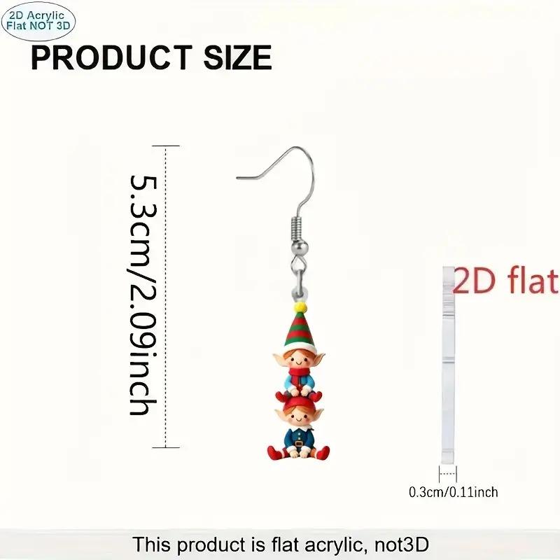 Grensoverschrijdende Kerstelf Soldaat Oorbellen - Schattige Acryl Cartoon Sieraden