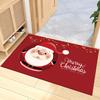 Christmas Santa Reindeer Carpet Mat Rug Snowman Home Decoration Entryway Floor Mat with Merry Christmas Happy New Year Greeting