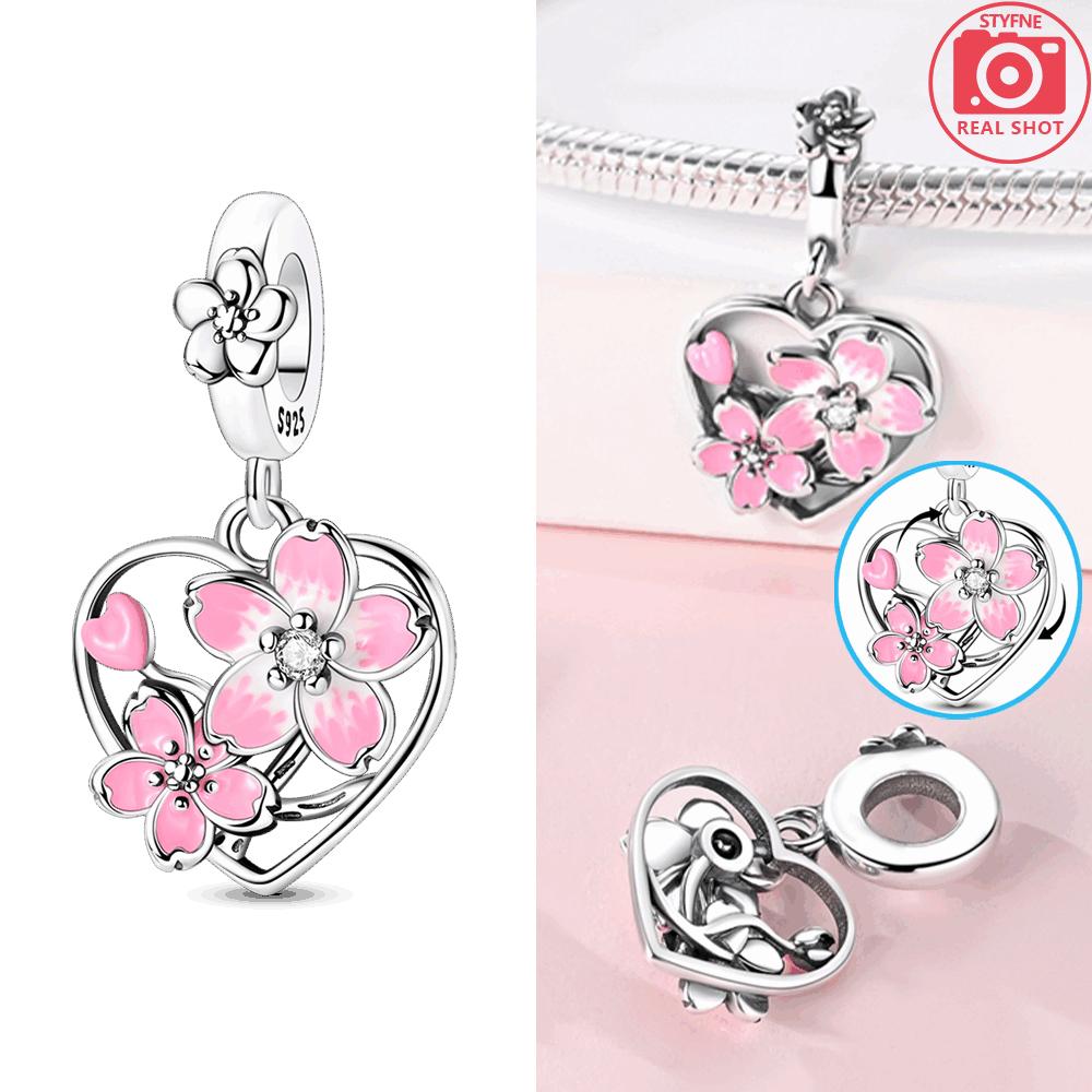 Balloon Butterfly Pendant Cherry Blossom Umbrella Beads Fit Bracelet Women Original Copper Jewelry Diy Anniversary Gift