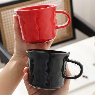 Simple Ceramic Mug Household Hand Pinch Pattern Ceramic Cup Office Drinking Cup Breakfast Cup Coffee Cup Tea Cup