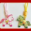 Leather Horse Keychain Access Control Card Holder Zodiac Pony Bag Hanging  Year of The Horse