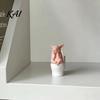Pig Collectible Figurine Miniature Pink Toilet Figurine, Sitting on Thinking Ornament Statue, Cartoon Farm Animal Decoration for Home,