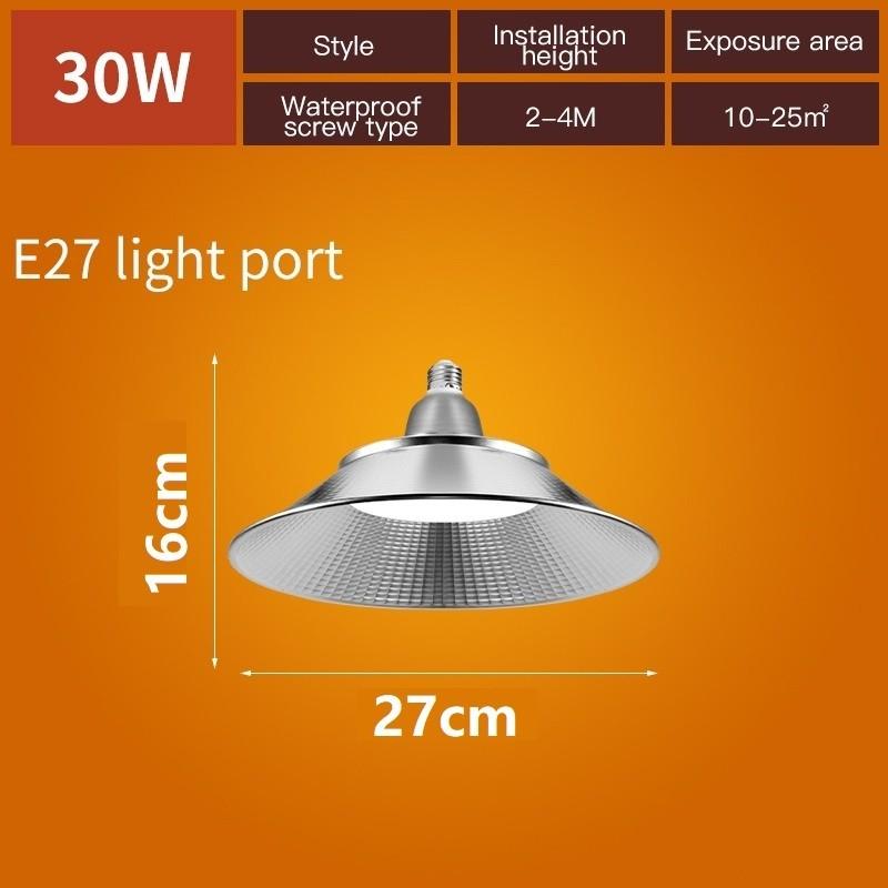 

Высокомощный светодиодный светильник типа High Bay Суперяркий промышленный светодиодный потолочный светильник Завод Склад Гараж Освещение стадиона Широколучевые светильники A-30W Waterproof