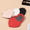 1pc Mini Heart Shaped Makeup Mirror Stainless Steel Portable PU Cover Rotary Cosmetic Mirrors Pocket Mirror Beauty Accessories