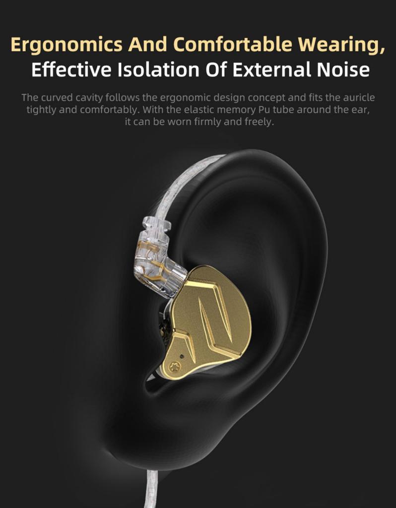 KZ ZSN Pro X IEM In-Ear Buzz Monitors, HiFi KZ Wired Earphones with Hybrid Dual Drivers, 1ba, 1dd, Hifi Musician, Detachable Tangle-Free Cable