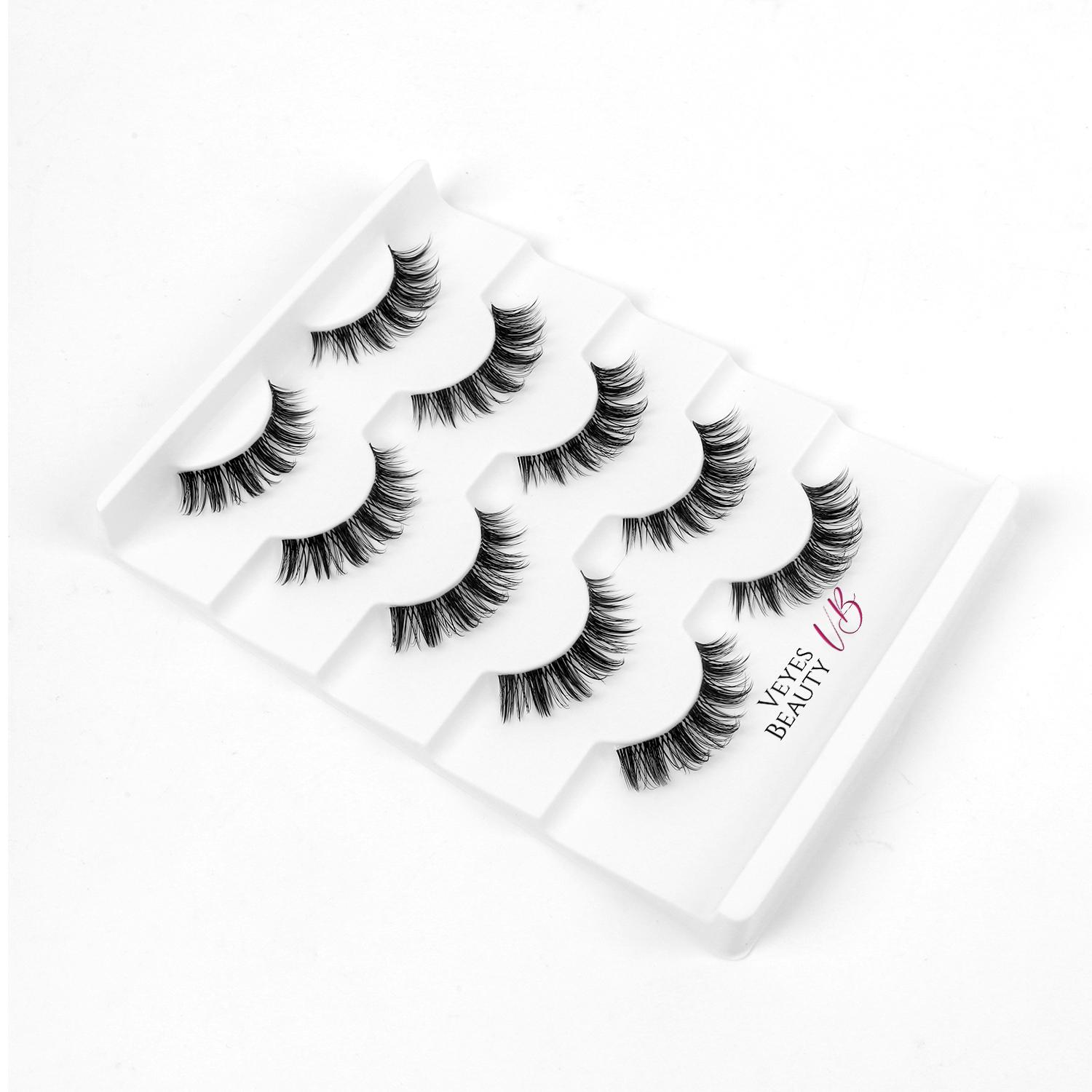 

Veyesbeauty LUNAR MOOD Lash Clusters Invisible Band STRICHIC SERIES Quick & Easy Application 5 Pairs 1 X TRAY чорний