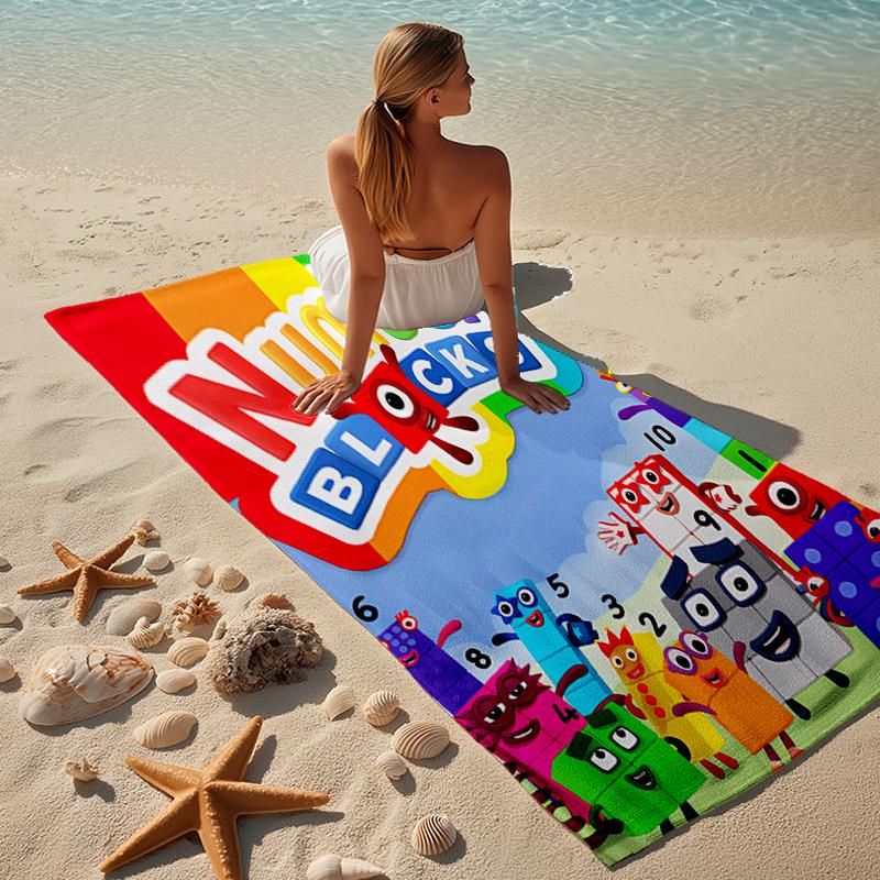 Proof Beach Towel with a Numberblocks Pattern - Soft,absorbent,quick-drying,machine Washable - Perfect for Swimming,camping,bathing