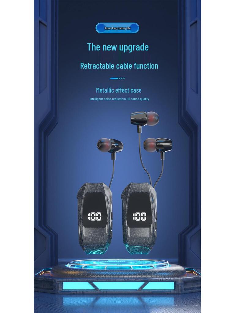 GT010 Bluetooth Earphone: Clip-on, Large Battery, Vibration, Retractable, Digital Display for Business Calls