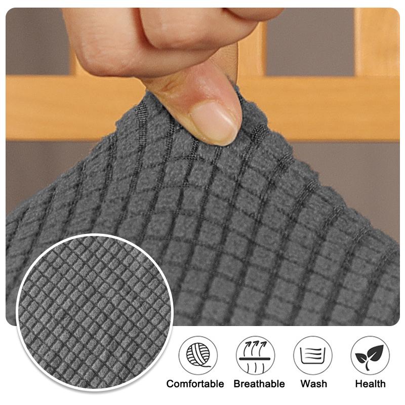 New Stretch Jacquard Chair Seat Covers Chair Removable Washable Upholstered Dining Room Chair Seat Protector Cushion Slipcovers