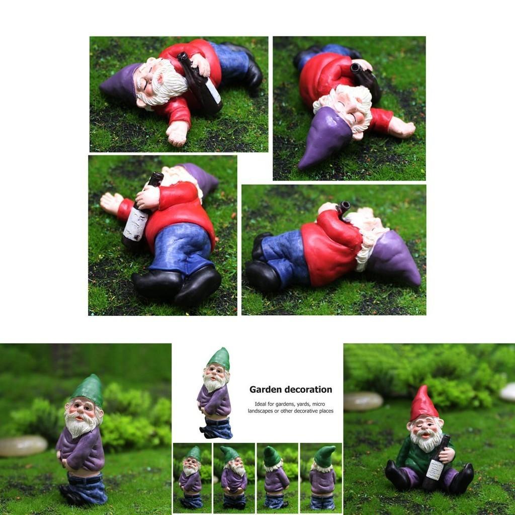 Funny 4pcs Garden Gnome Statues Featuring Charming Dwarf Figurines For Outdoor Joy