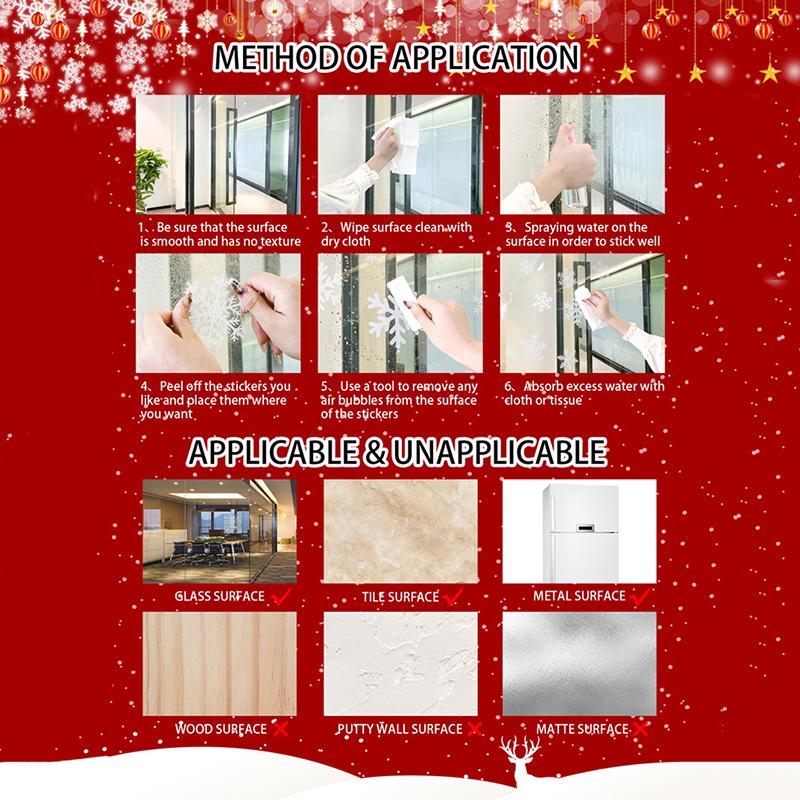 Juldekaler Vinter Snöflinga Älg Statiska Dekaler Julfest Tillbehör Hänge Presentask Fönsterdekaler